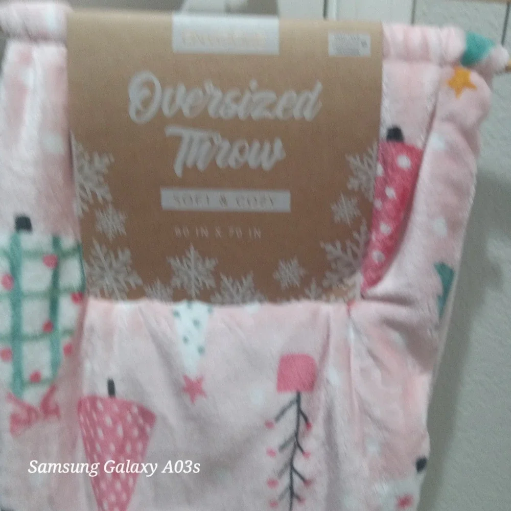 PINK Holiday Christmas Tree Blanket 60×70